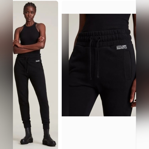ALL SAINTS Alden Relaxed Cuffed Sweatpants In Black Size  S - Picture 1 of 16